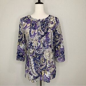 Tahari Size Medium Pleated Women’s Tunic Top, Sz Medium